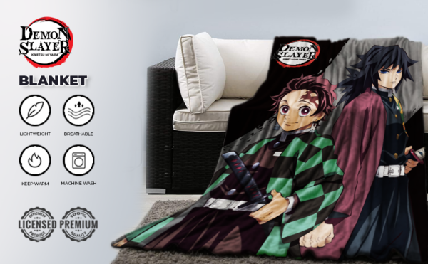 Demon Slayer premium throw fleece blanket