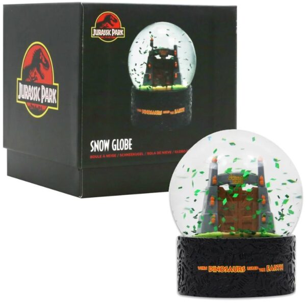 Official Jurassic Park Gates Open Snow Globe