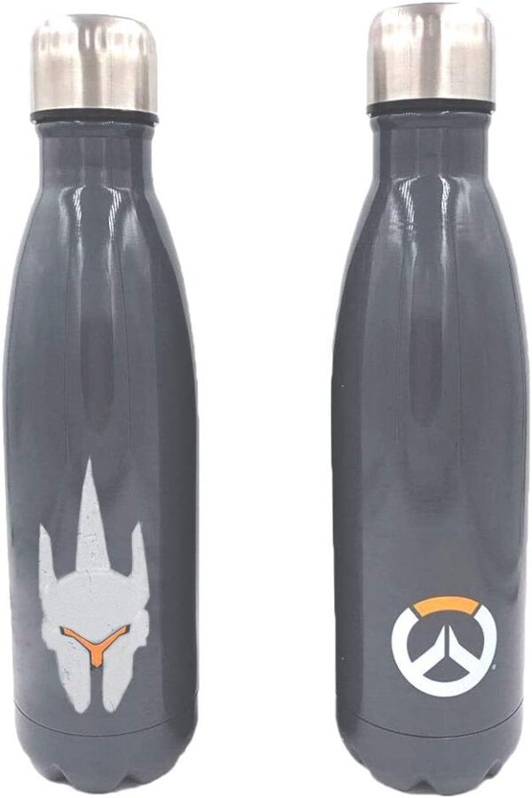 Overwatch Reinhardt Insulated Stainless Steel 16 Ounce Grey Water Bottle