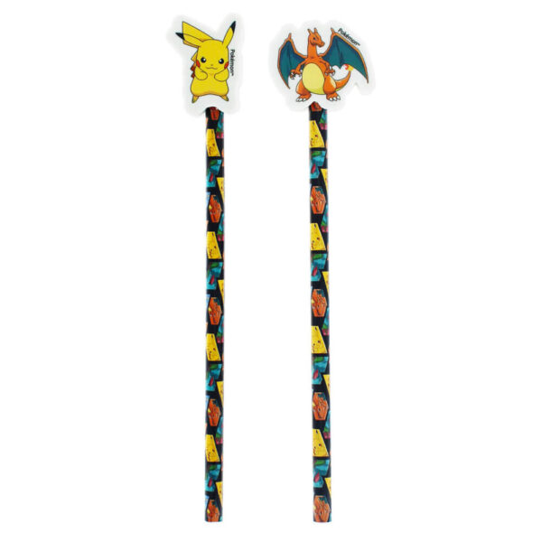 Pokémon Pikachu & Charizard Pencil & Eraser Topper Set pencils