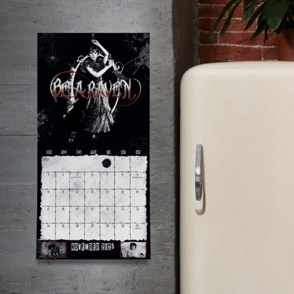 Wednesday official 2025 wall calendar in situ