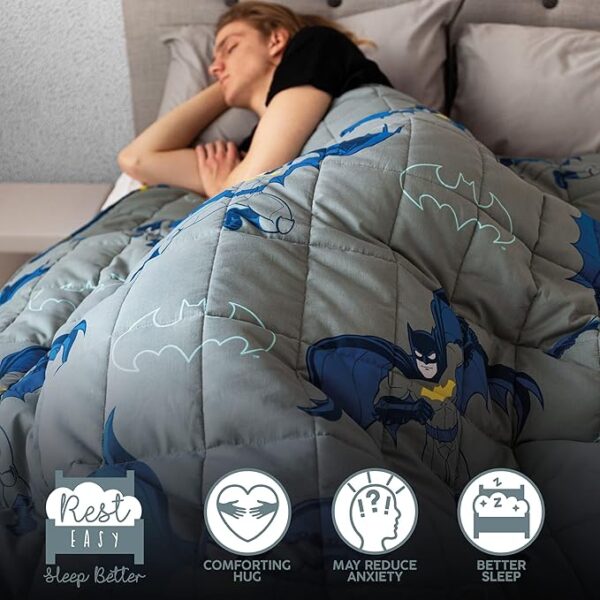 Batman themed weighted blanket by rest easy