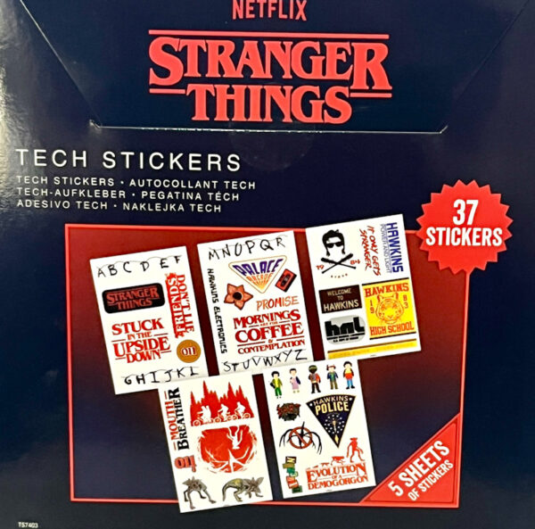 Netflix STranger Things Tech Sticker Pack contents