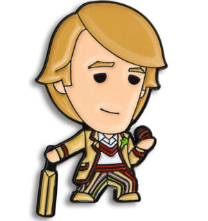 Doctor Who The 5th Doctor with cricket bat chibi pin badge