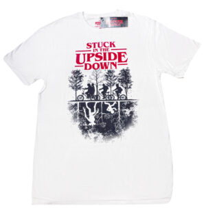 Stranger Things Stuck in the Upside Down White t-shirt