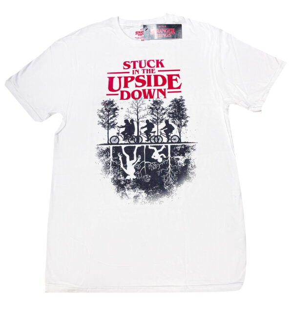 Stranger Things Stuck in the Upside Down White t-shirt