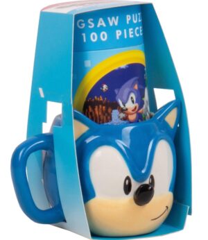 Sonic The Hedgehog Mug and Puzzle Gift Set New