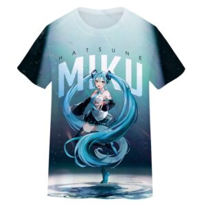 Hatsune Miku Sublimation T-shirt White-Blue