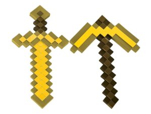 Minecraft Cosplay Golden Sword and Pickaxe