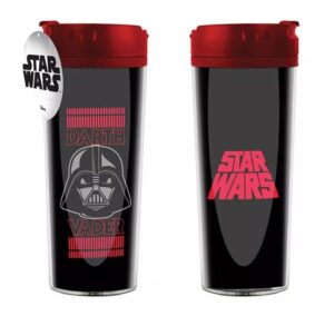 Disney Star Wars Darth Vader Metal Travel Mug side by side view